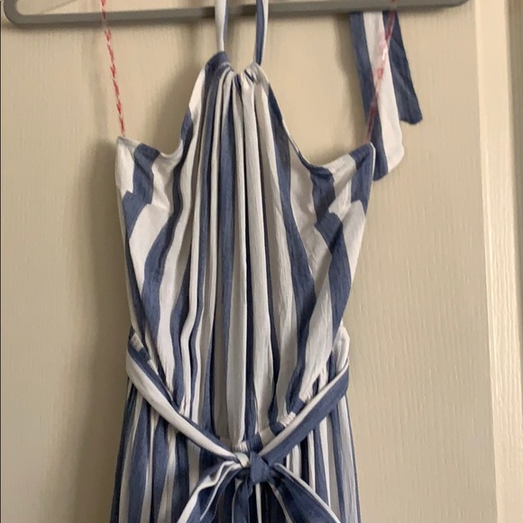 Blue and white striped halter maxi - Picture 4 of 5